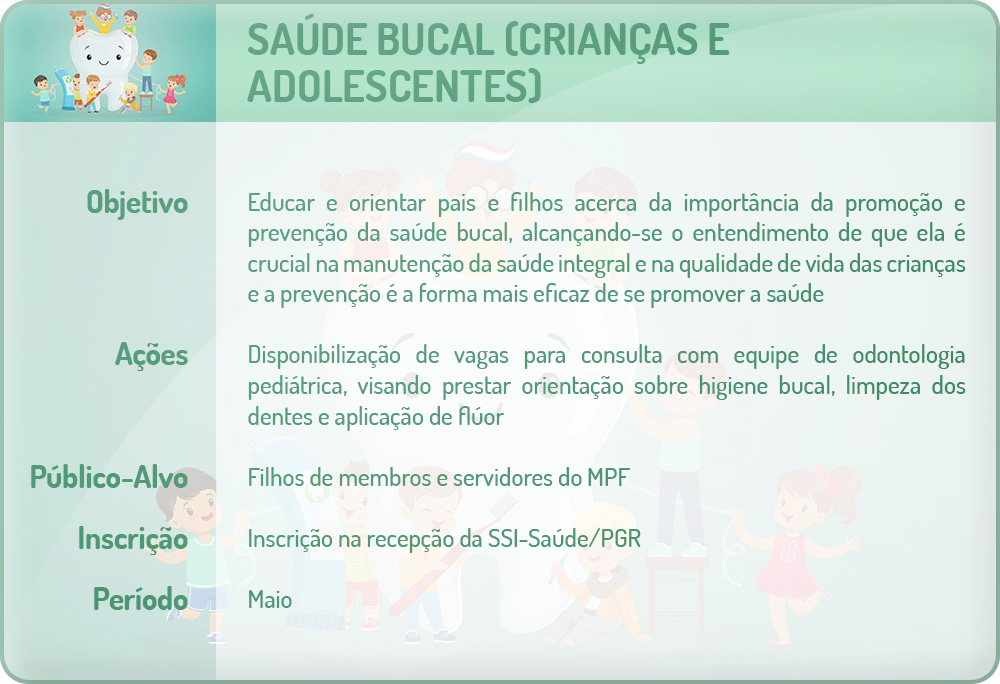 SaÃºde Bucal (crianÃ§as e adolescentes)