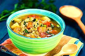 Sopa de Quinoa com Legumes e Frango