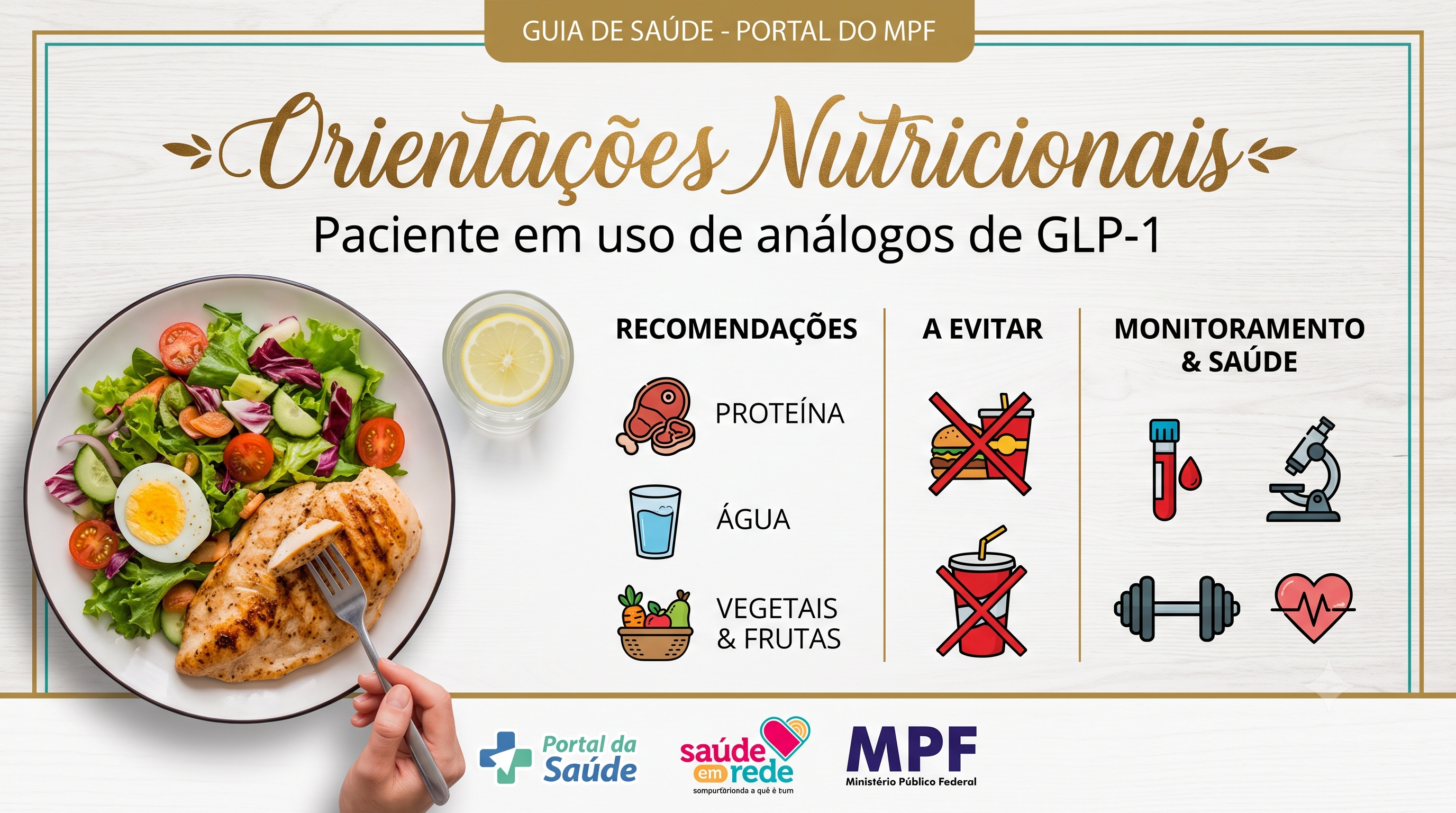 OrientaÃ§Ãµes nutricionais para pacientes em uso de anÃ¡logos de GLP-1